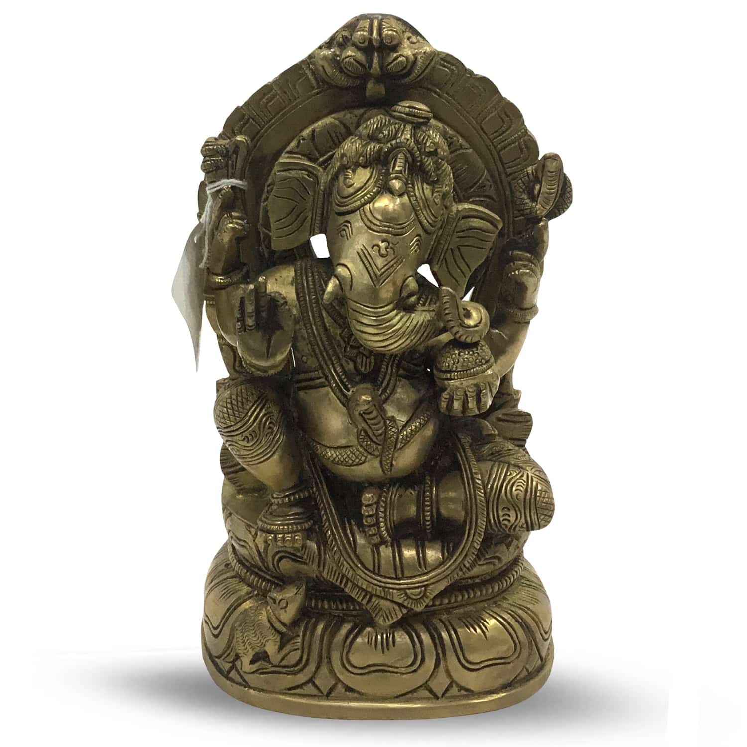 Goldfarbener sitzender Ganesh - 20 cm