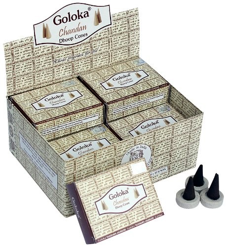 Goloka R-ucherkegel Chandan (12er Pack) unter Weihrauch - Weihrauchmarken - Goloka R?ucherst?bchen - Weihrauch - Weihrauch Arten - Weihrauch R?ucherkegel