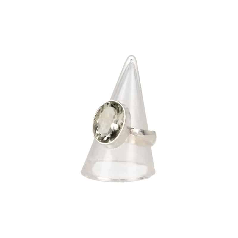 Gr-ner Amethyst verstellbarer Ring in Silber (Modell 3)