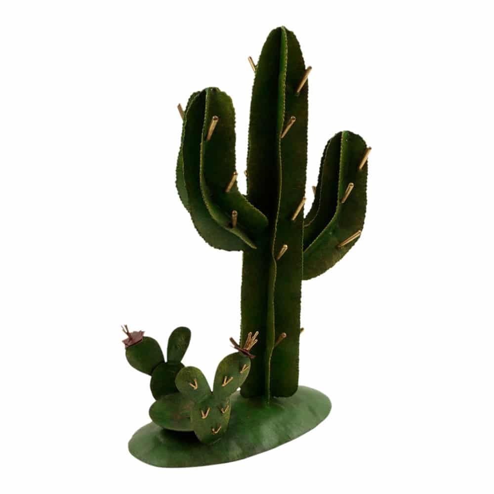 Gr-ner Metall-Kaktus