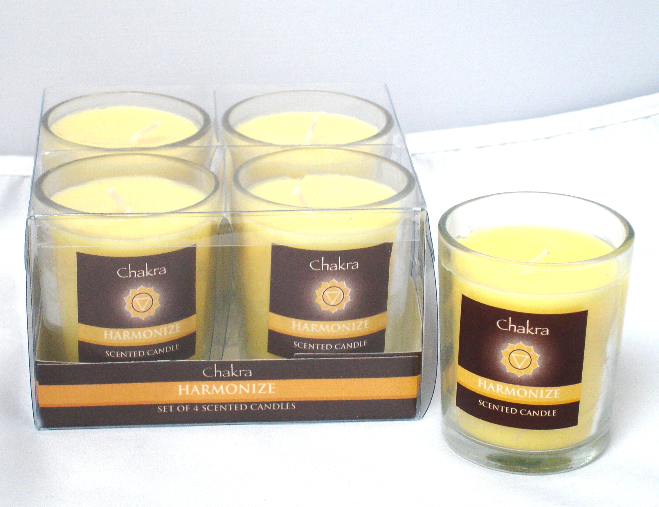 Green Tree Chakra Kerze Solarplexus (harmonisierend- 4er Set)
