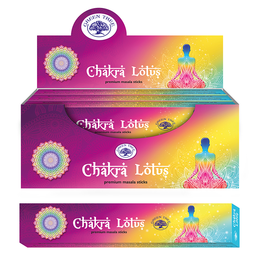 Green Tree Weihrauch Chakra Lotus (12 Pakete)