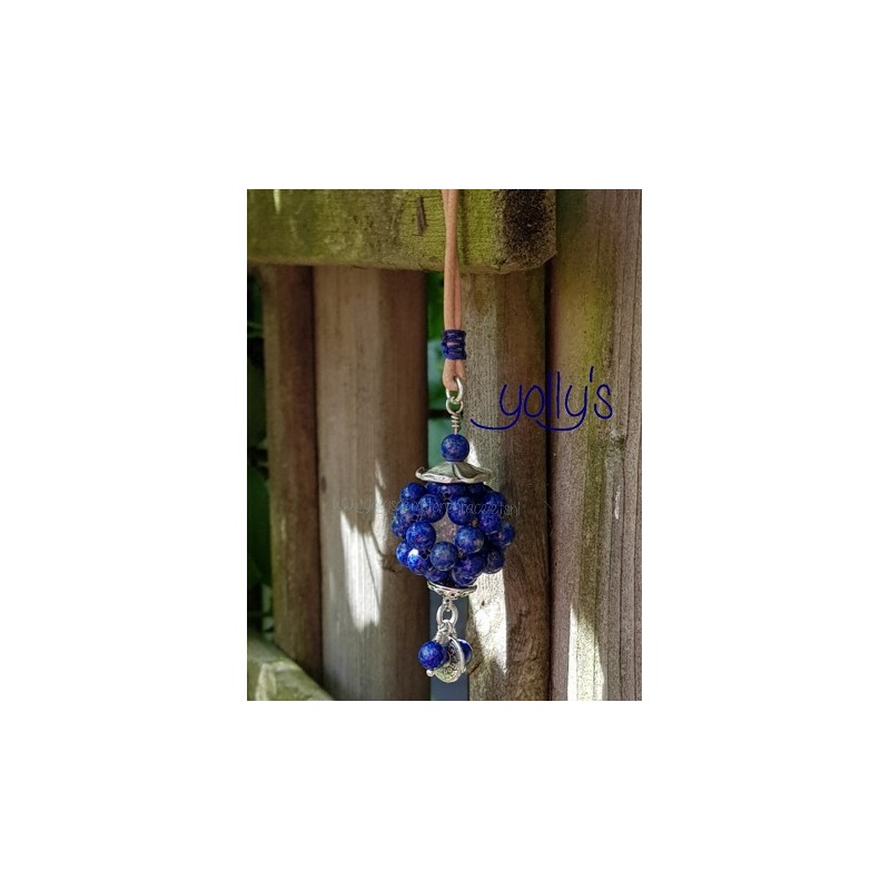Halskette Blumenball Lapis Lazuli