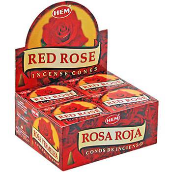 Hem R-ucherkegel Rote Rose (12er Pack) unter Weihrauch - Weihrauchmarken - HEM Weihrauch - Weihrauch - Weihrauch Arten - Weihrauch R?ucherkegel