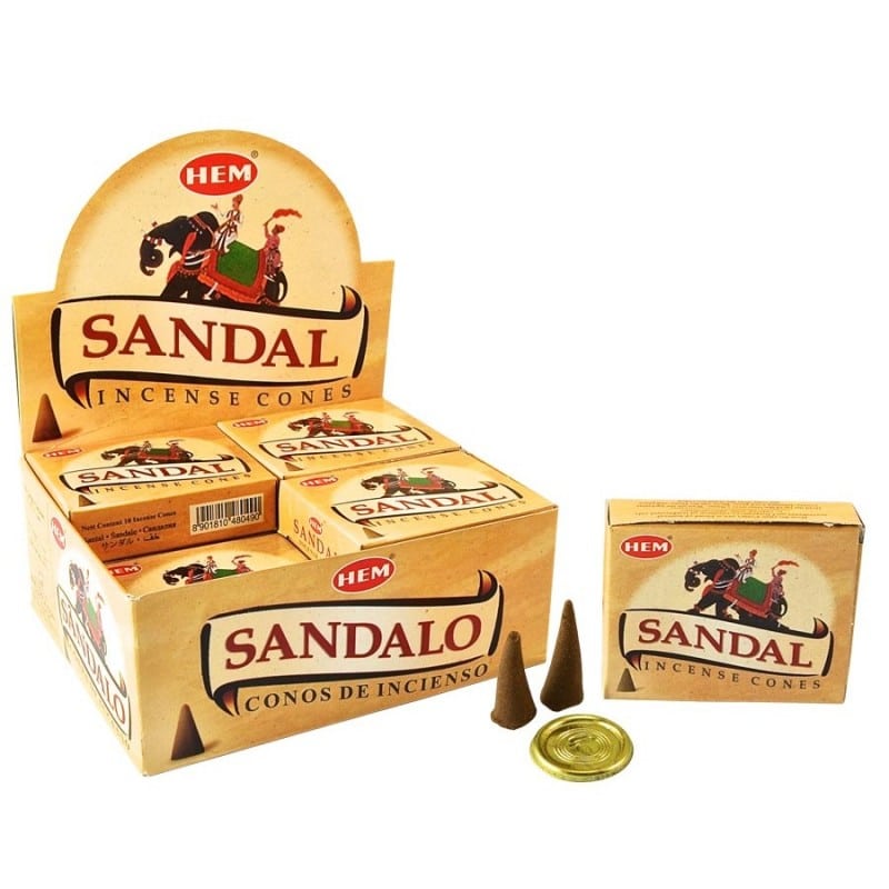 HEM R-ucherkegel Sandelholz (12 Packungen mit 10 Kegeln)