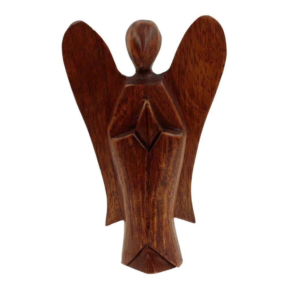 Holz Statue Engel (16 x 10 cm)