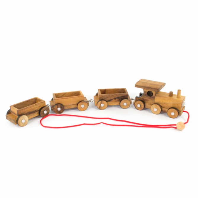 Holzzug mit drei Waggons unter Home & Living - Dekoration & Atmosph?re