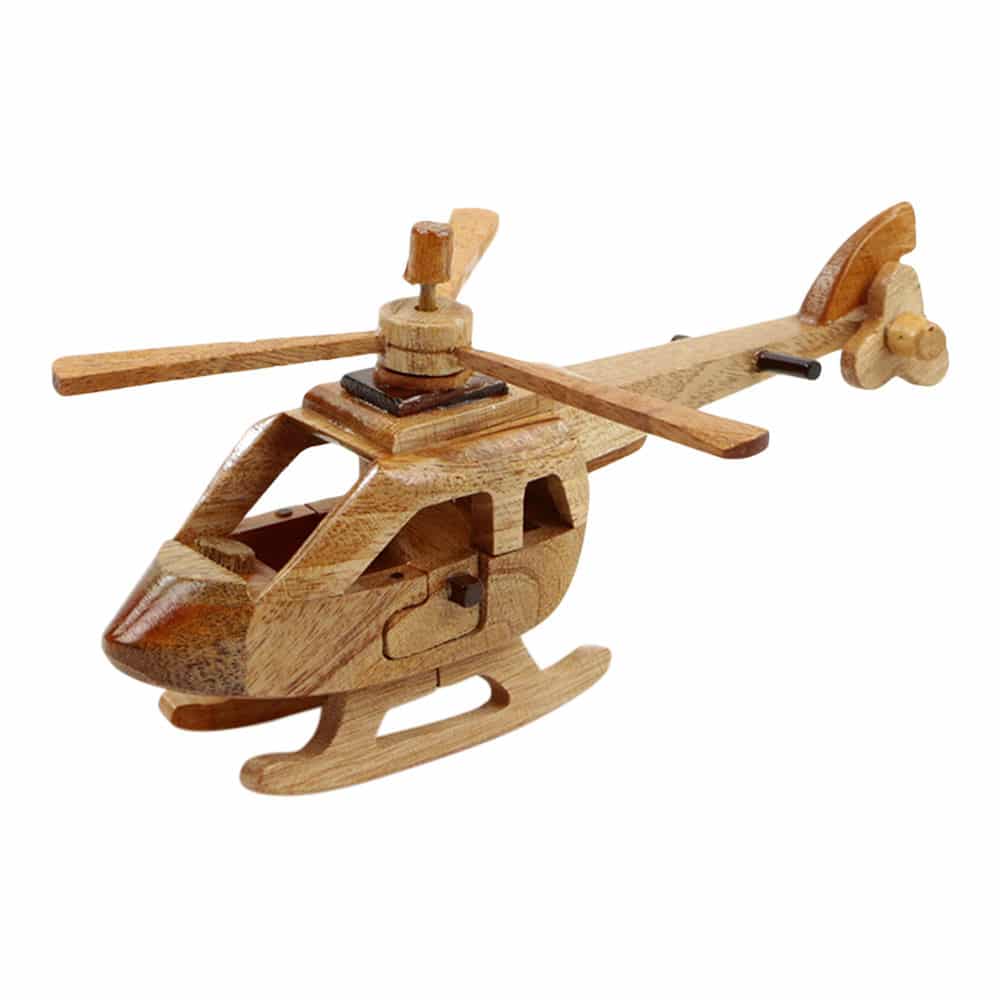 Hubschrauber aus Holz (18 x 12 cm)