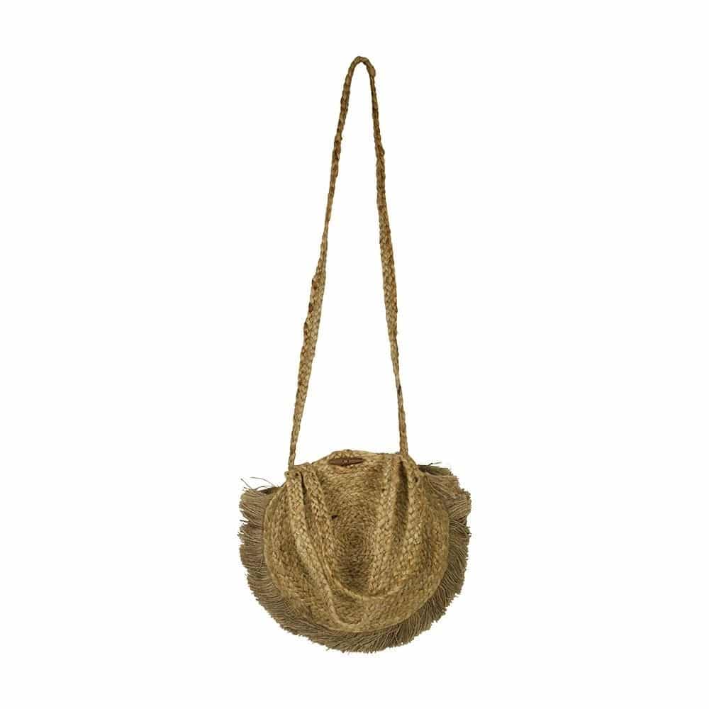 Jute Cross Body Tasche Oval unter Textilien - Taschen