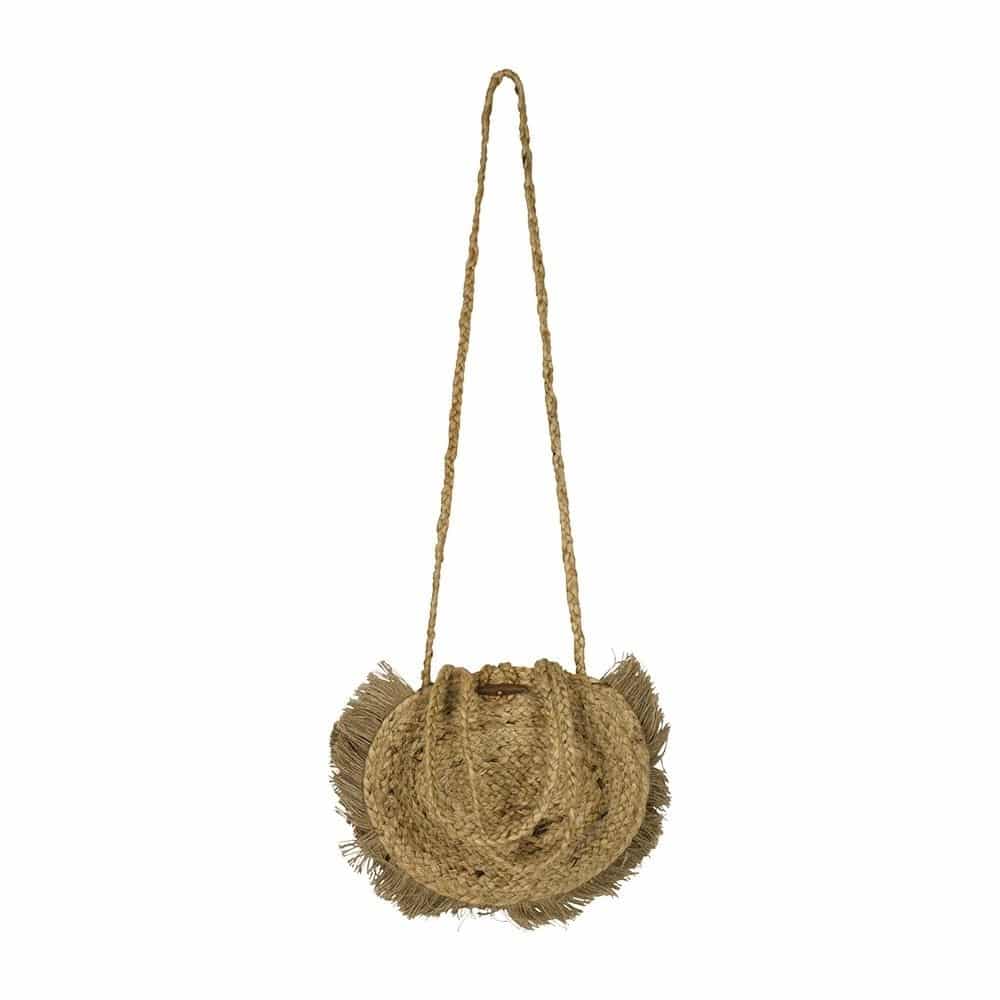 Jute Cross Body Tasche Rund unter Textilien - Taschen