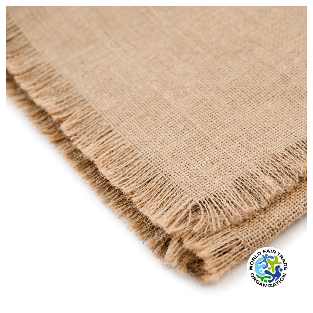 Jute Tischdecke - Tagesdecke mit Raffles Natural (300 x 150 cm)