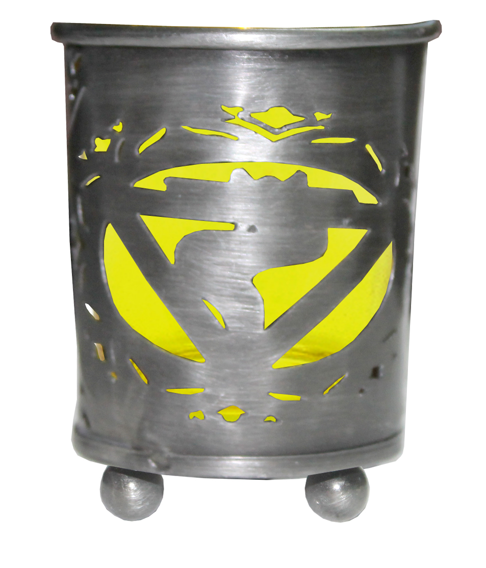 Kerzenhalter Chakra - Gelber Glaseinsatz - Solarplexus