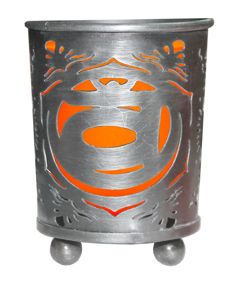 Kerzenhalter Chakra - Orange Glaseinsatz - Sakral