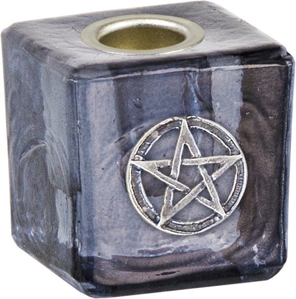 Kerzenhalter Mini W-rfelform Schwarz - Blanck und Pentagramm