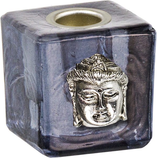 Kerzenhalter Mini W-rfelform Schwarz - Buddha