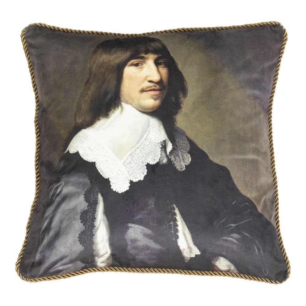 Klassisches Samtkissen Mann mit Kragen (45 x 45 cm) unter Textilien - Kissen