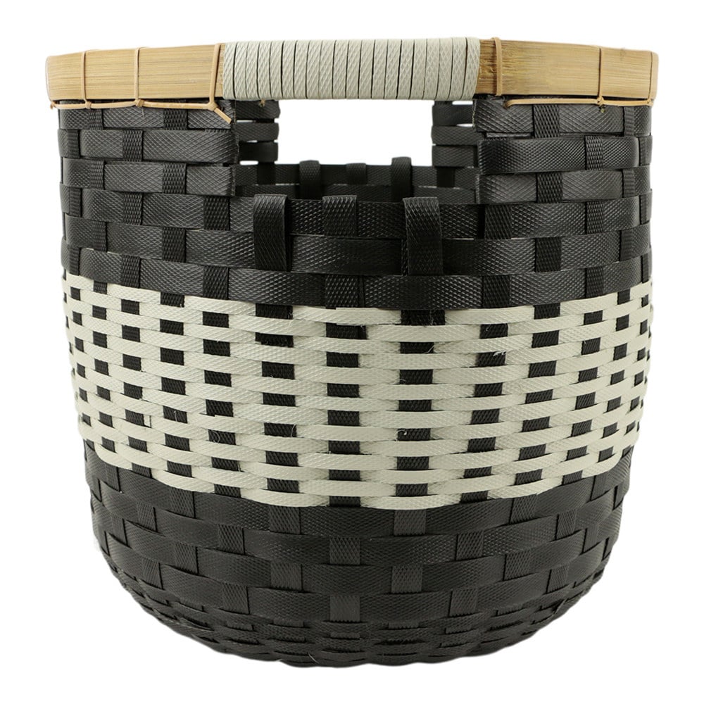 Korb aus Rattan und recyceltem Kunststoff Schwarz (38 cm)