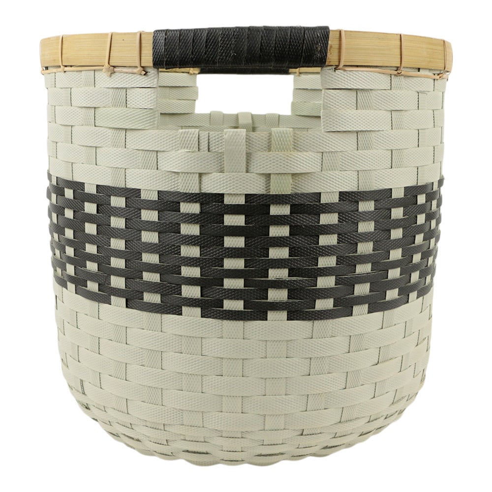 Korb aus Rattan und recyceltem Kunststoff Weiss (38 cm)