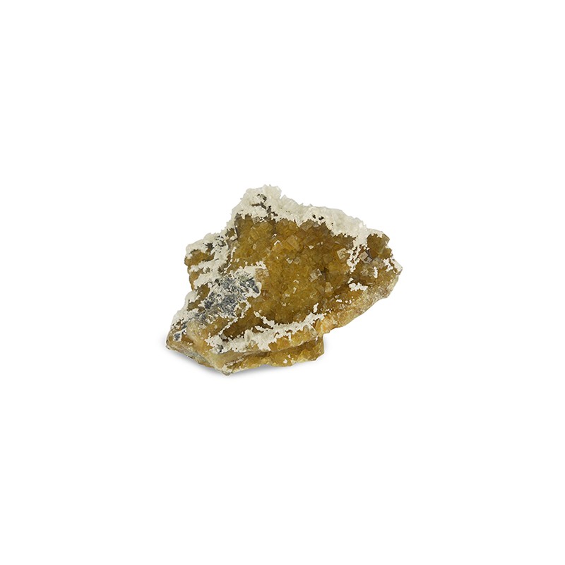 Kristallisierter Edelstein Gelber Fluorit - Calcit Marokko (Modell 171) (-)