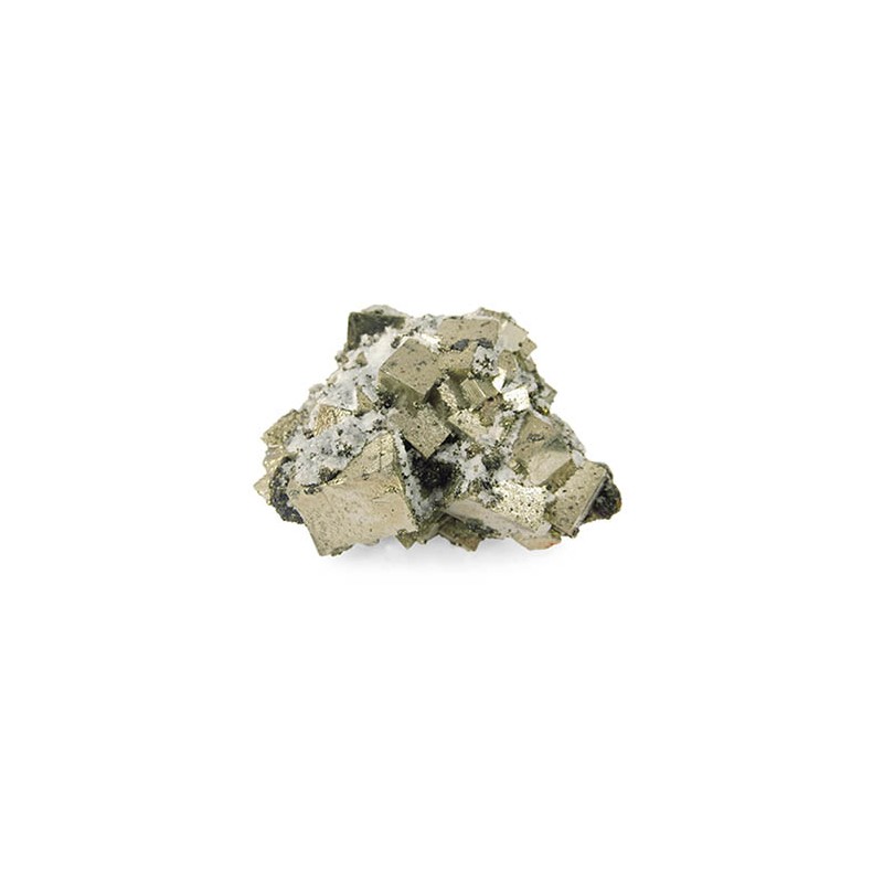 Kristallisierter Edelstein-Pyrit in Quarz - Peru (Modell 336) (1) unter Edelsteine & Mineralien - Edelstein Arten - Rohe Edelsteine