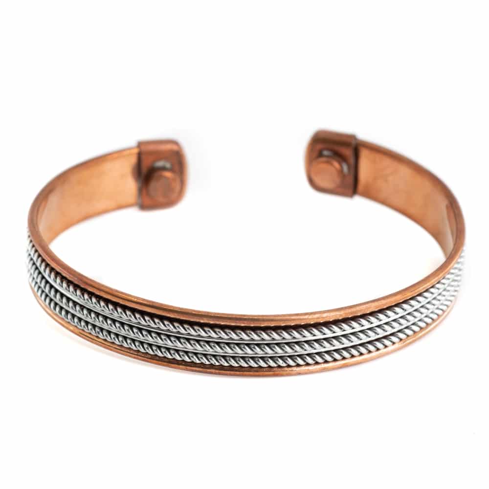 Kupfer-Magnet-Armband Silver Grid