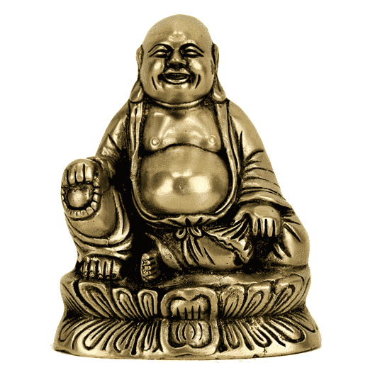 Lachender Buddha Maitreya Statue Messing - 13 cm