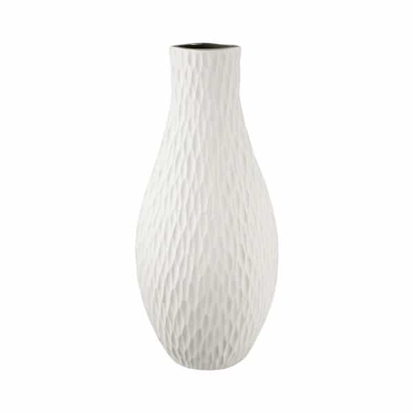 Lange wei-e Vase aus Keramik (34 x 14 cm)