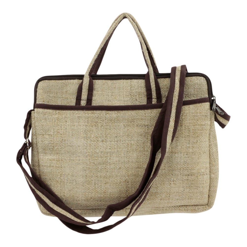 Laptop-Tasche aus Hanf Natur-Braun (37 x 33 x 4 cm)