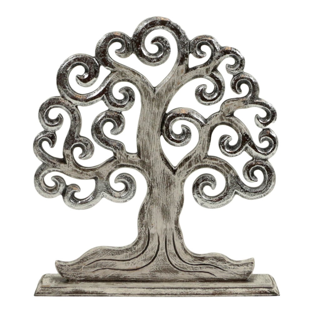 Lebensbaum aus Holz Wei- (27 x 24 cm)
