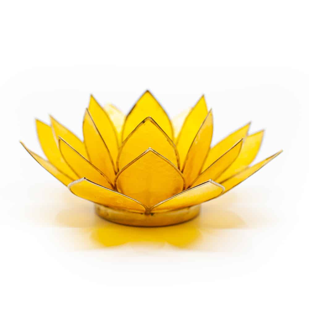 Lotus Atmosph-risches Licht Gelb 3- Chakra Goldrand