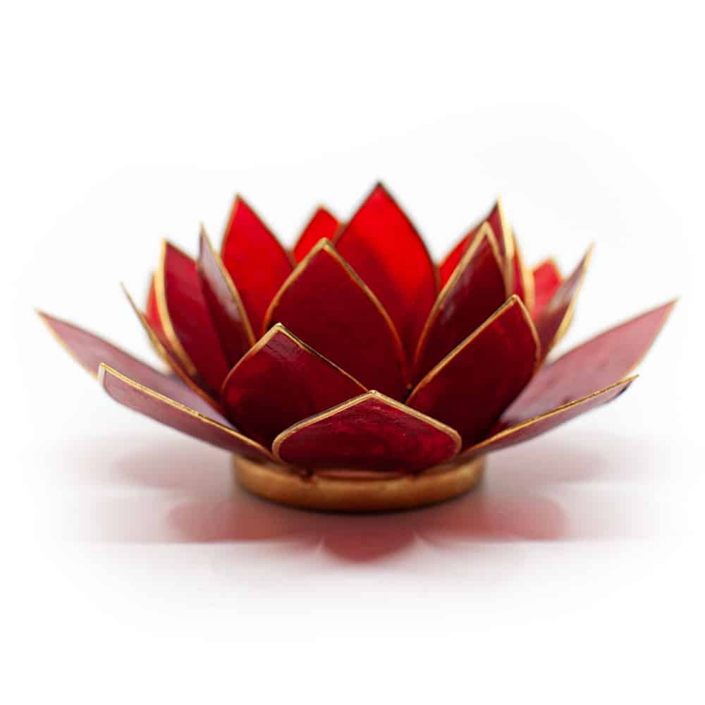 Lotus Atmosph-risches Licht Hellrot 1- Chakra Goldrand