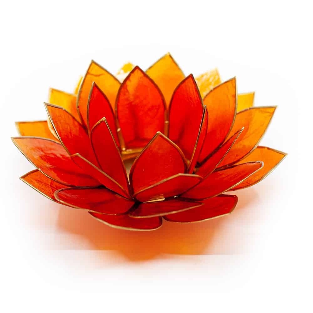 Lotus Atmosph-risches Licht Orange Goldrand - Deluxe