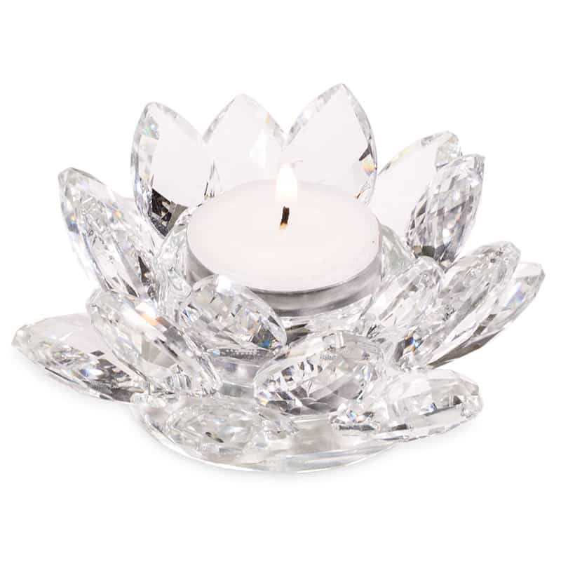 Lotus Teelichthalter Kristall (1 x 4-5 cm)