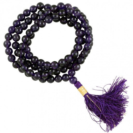 Mala Amethyst AA Qualit-t 108 Perlen mit Tasche (0