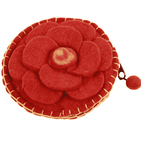 Malatasje Filz Blume rot mit Rei-verschluss