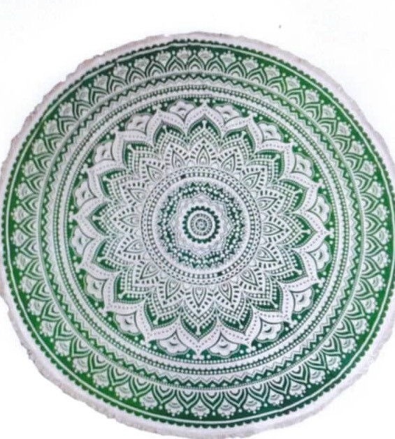 Mandala Wandtuch Rund Lotus Gr-n (180 cm)