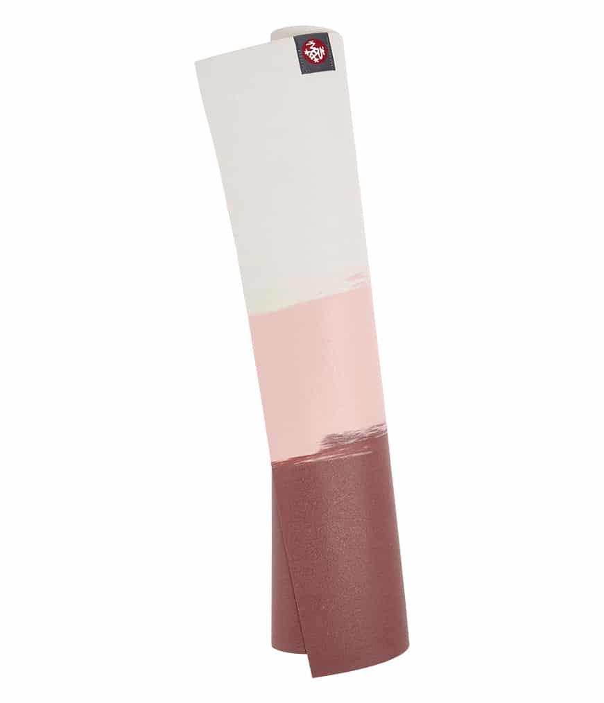 Manduka eKO SuperLite Reise Yogamatte Clay Stripe - Rosa-Rot-Grau - 180 x 61 x 0-15 cm
