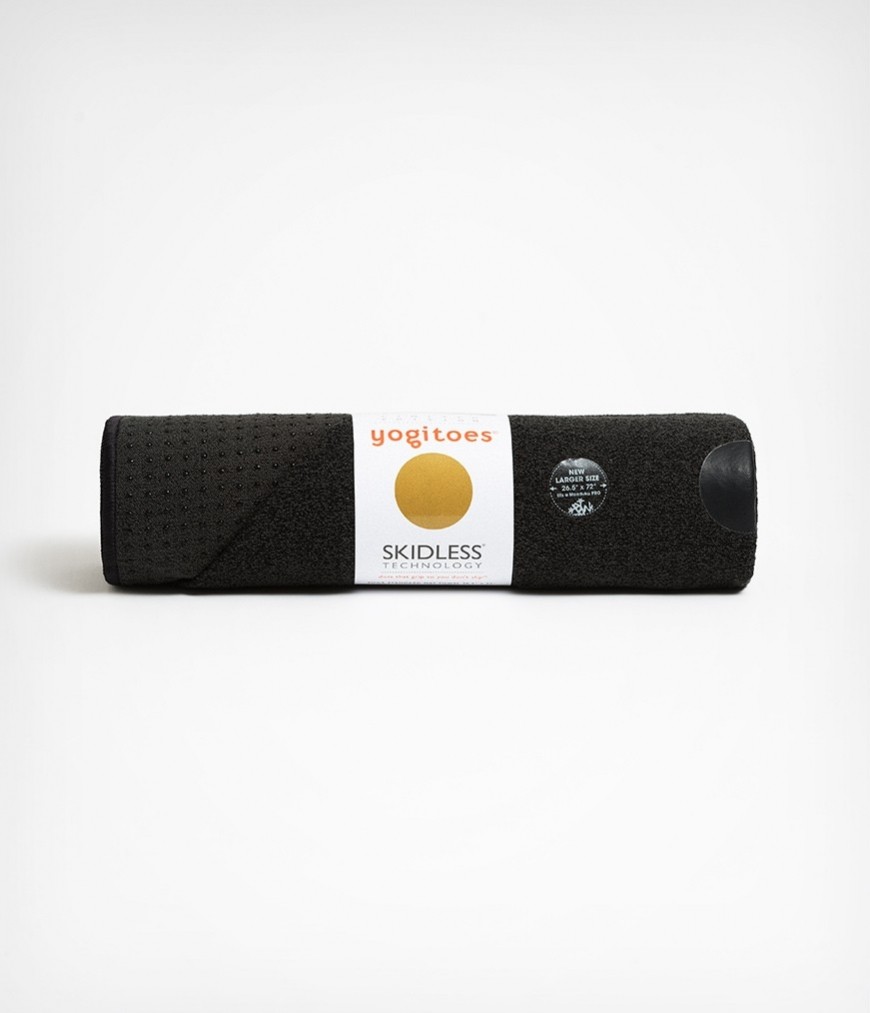 Manduka Yogitoes Skidless Yoga Handtuch - Onyx - Schwarz - 173 x 61 cm