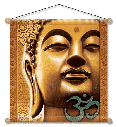 Meditation Wandschmuck - Goldener Buddha (37-5 x 37-5 cm)