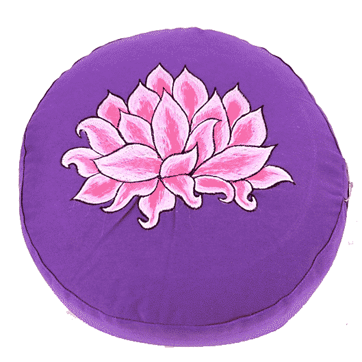 Meditationskissen mit Lotusblume bestickt (violett)