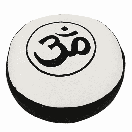Meditationskissen OHM Symbol schwarz-creme (33 x 17 cm)