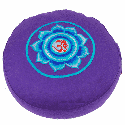 Meditationskissen OM violett (33 x 17 cm) unter Meditation - Meditationskissen - Meditationskissen Rund - Marken - Yogi & Yogini - Yogi & Yogini Meditationskissen