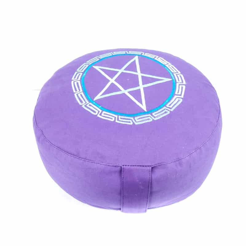 Meditationskissen Pentagramm hellblau-violett (33 x 17 cm)