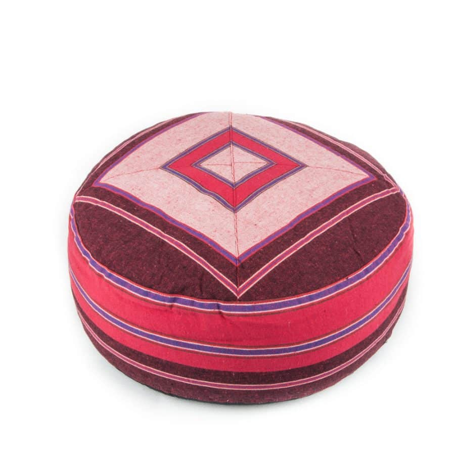 Meditationskissen rosa-rot gemustert (33 x 17 cm)