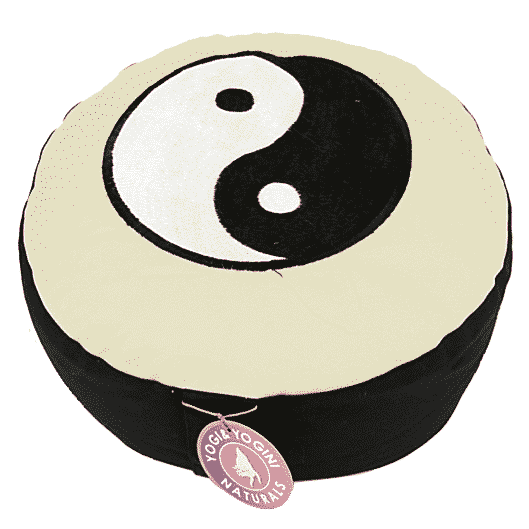 Meditationskissen Yin Yang schwarz-wei- (33 x 17 cm)