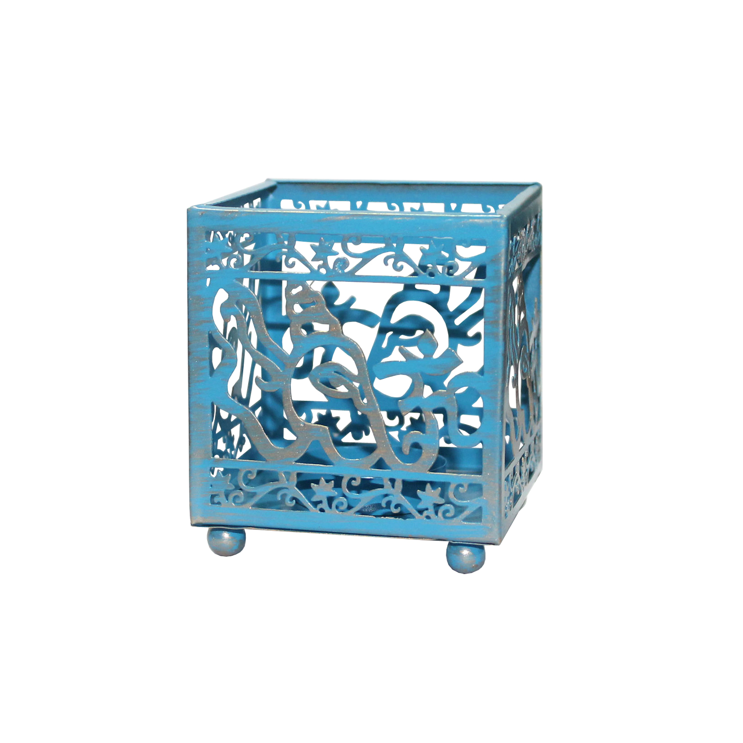 Metall-Teelichthalter Blau - Ganesha unter Home & Living - Stimmungslichter - Kerzenhalter