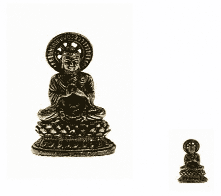 Mini-Statue Buddha Vairochana Messing - 3 cm unter Home & Living - Spirituelle Figuren - Buddha Figuren - Mini Buddha - Home & Living - Spirituelle Figuren - Buddha Figuren - Sitzender Buddha