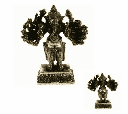 Mini-Statue Ganesha 16 Arme Messing - 7 cm