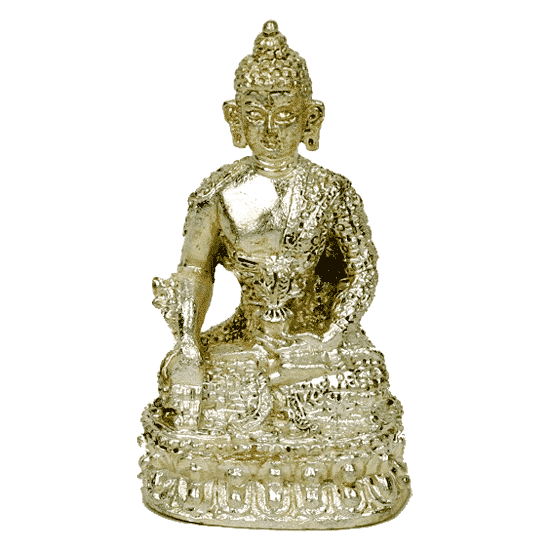 Mini-Statue Saraswati Buddha versilbert - 4 cm