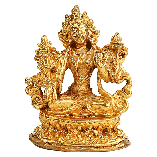 Mini-Statue - wei-e Tara (vergoldet) - 5 cm
